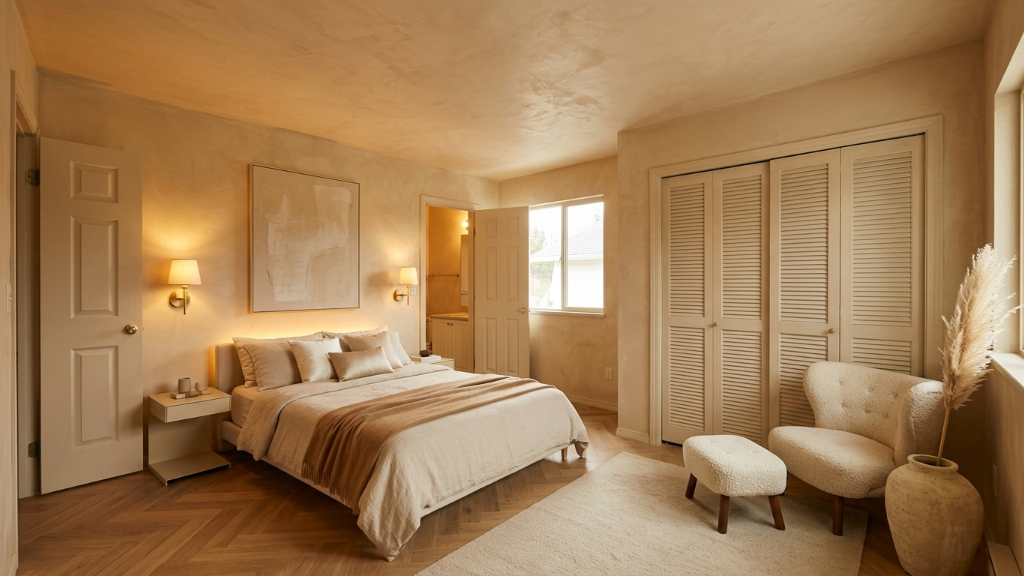 Warm plaster living space